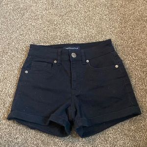 black jean shorts